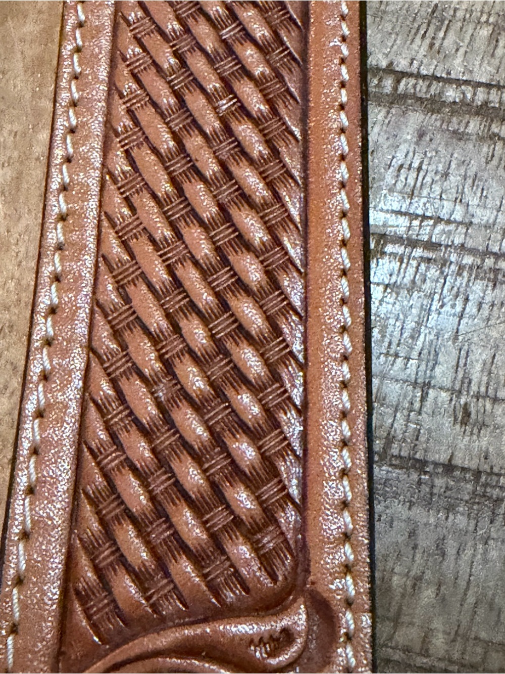 Vintage Montana Silversmiths Silver Plate Buckle Tooled Leather Belt 36” Western - Picture 10 of 16